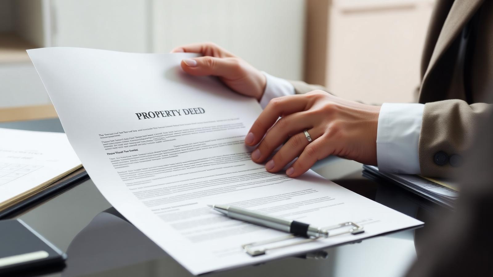 Property deed being reviewed before recording in New Jersey.